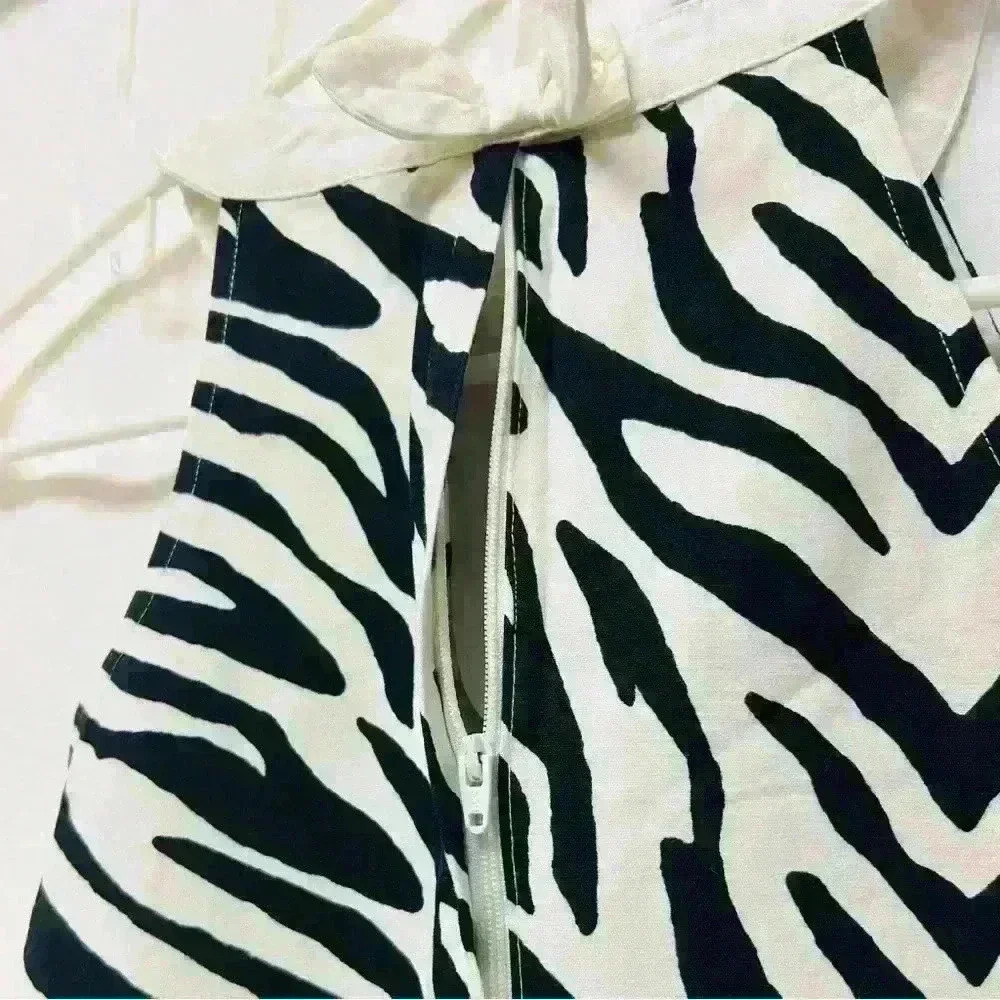 Gymboree Wild For Zebra Animal Print Shift Dress Black White size 7 girls - Picture 10 of 12
